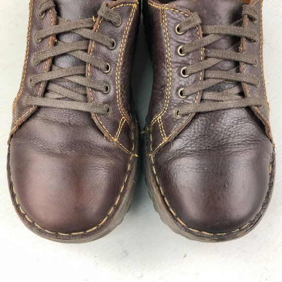 Born Women's Size 7M Brown Leather Closed Toe Lace-Up Low Top Oxford Shoes - Picture 5 of 13